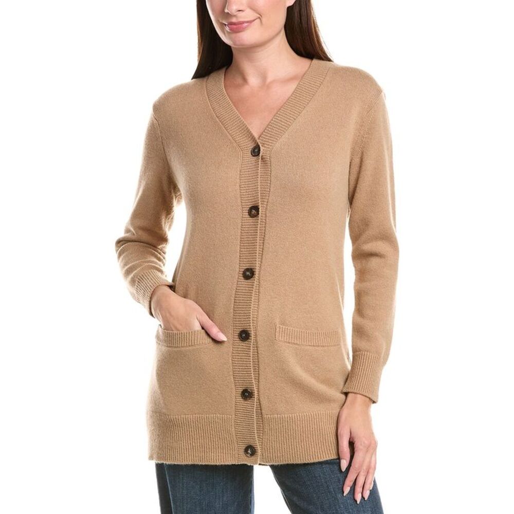 Lafayette 148 New York Womens  Cashmere & Wool Cardigan, Beige